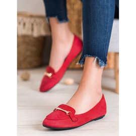 SHELOVET Ballerines en daim rouge 3