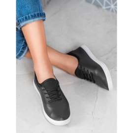 SHELOVET Baskets légères avec cuir écologique le noir 1 SHELOVET Baskets légères avec cuir écologique le noir 1