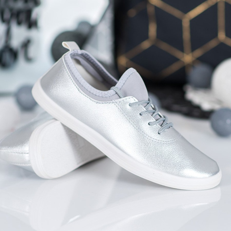 SHELOVET Baskets légères avec cuir écologique gris 1