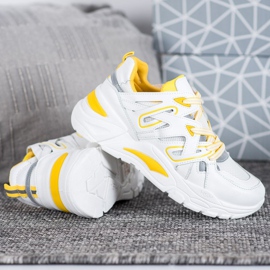 Small Swan Baskets confortables en cuir écologique blanche jaune 2