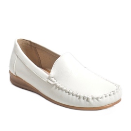 Mocassins compensés blancs 8-01 blanche 1