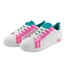 Baskets blanches W-3116 rose 2