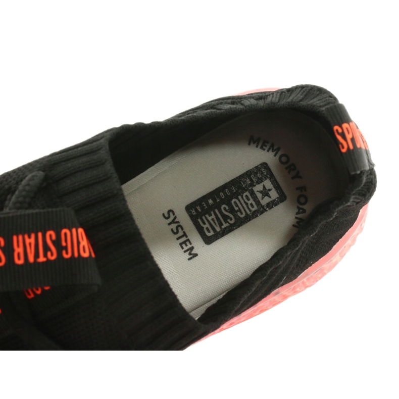 Chaussures de sport à enfiler / à lacets Big Star FF274342 incolore noir orange 8