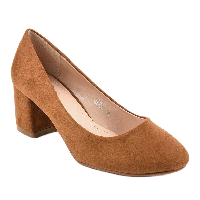 Escarpins en daim marron sur le poteau FM1089 brun 1