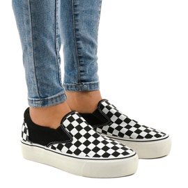 Baskets à enfiler noires B5138-B blanc 1