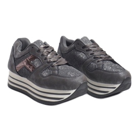 Chaussures de sport grises à la mode pour femmes 1306 2