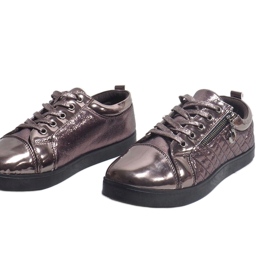 Baskets à la mode en argent foncé pour femmes R19-10 gris 2