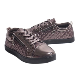 Baskets à la mode en argent foncé pour femmes R19-10 gris 3
