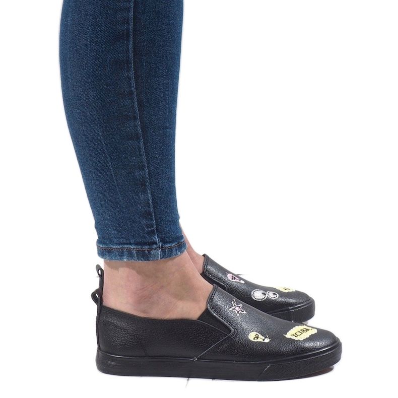 Baskets noires à imprimés G82-3 le noir 1