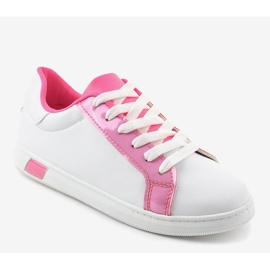 Baskets blanches W-3116 rose 1