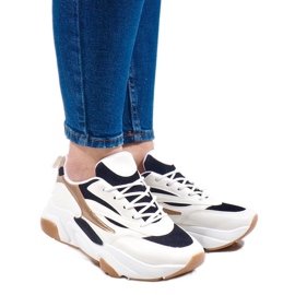 Baskets de sport blanches SX001-90 noir 1