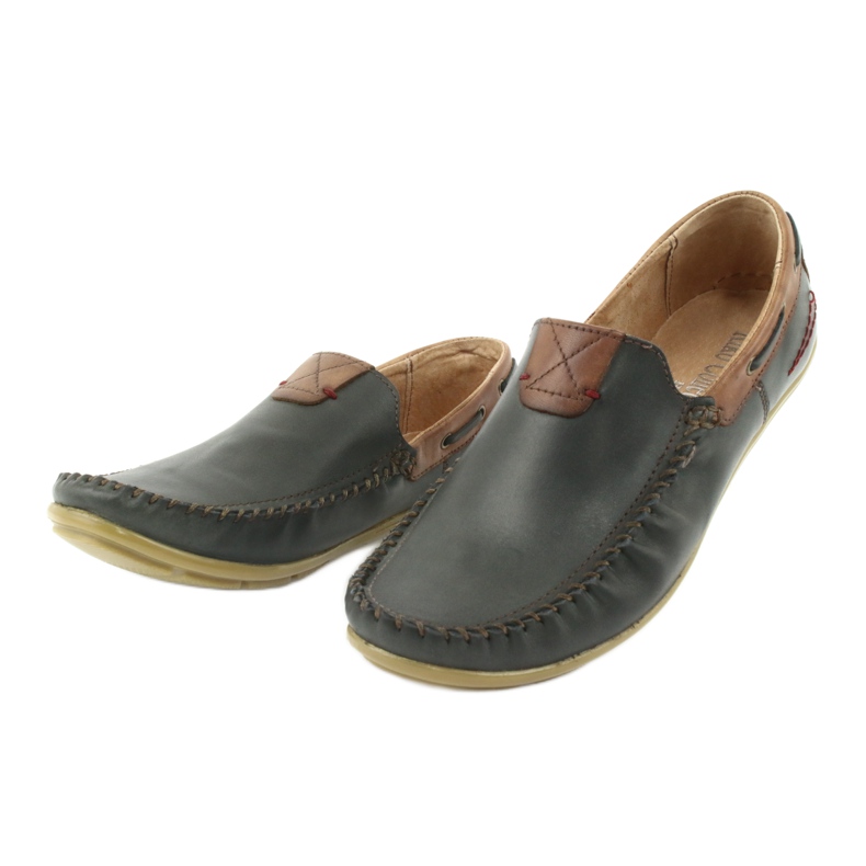 Mocassins cuir homme Riko 781 brun bleu marine 4