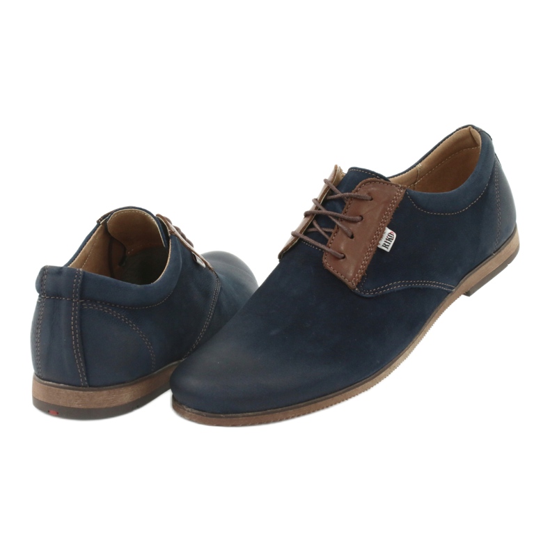 Riko Chaussures en cuir masculin 777 bleu marine 4