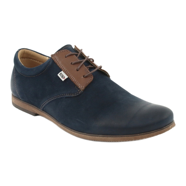 Riko Chaussures en cuir masculin 777 bleu marine 1
