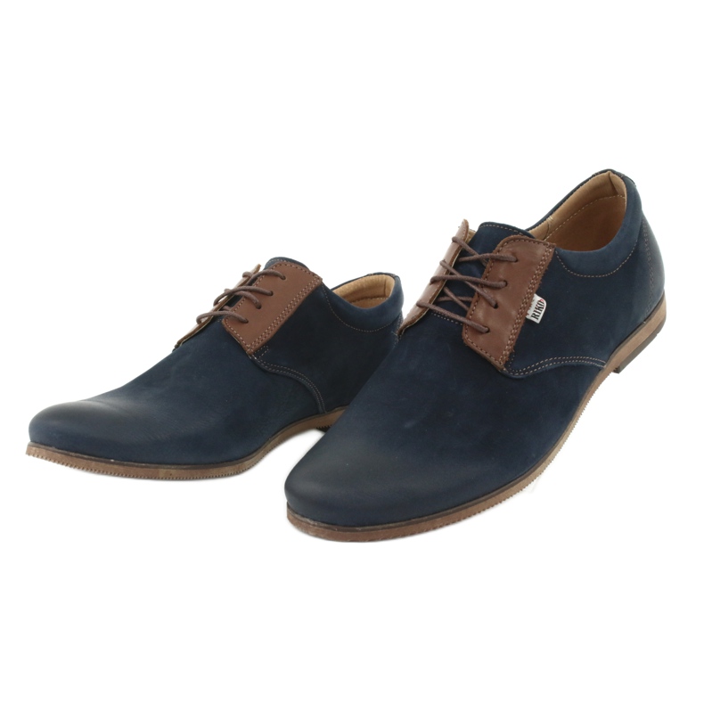 Riko Chaussures en cuir masculin 777 bleu marine 3