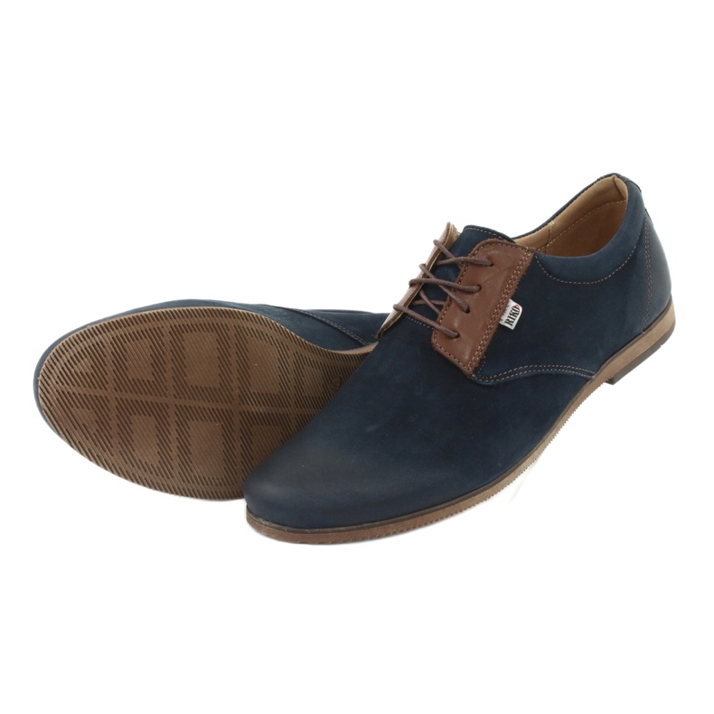 Riko Chaussures en cuir masculin 777 bleu marine 5