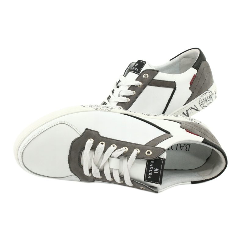 Chaussures de sport en cuir Badura 3361 blanc blanche le noir gris 2