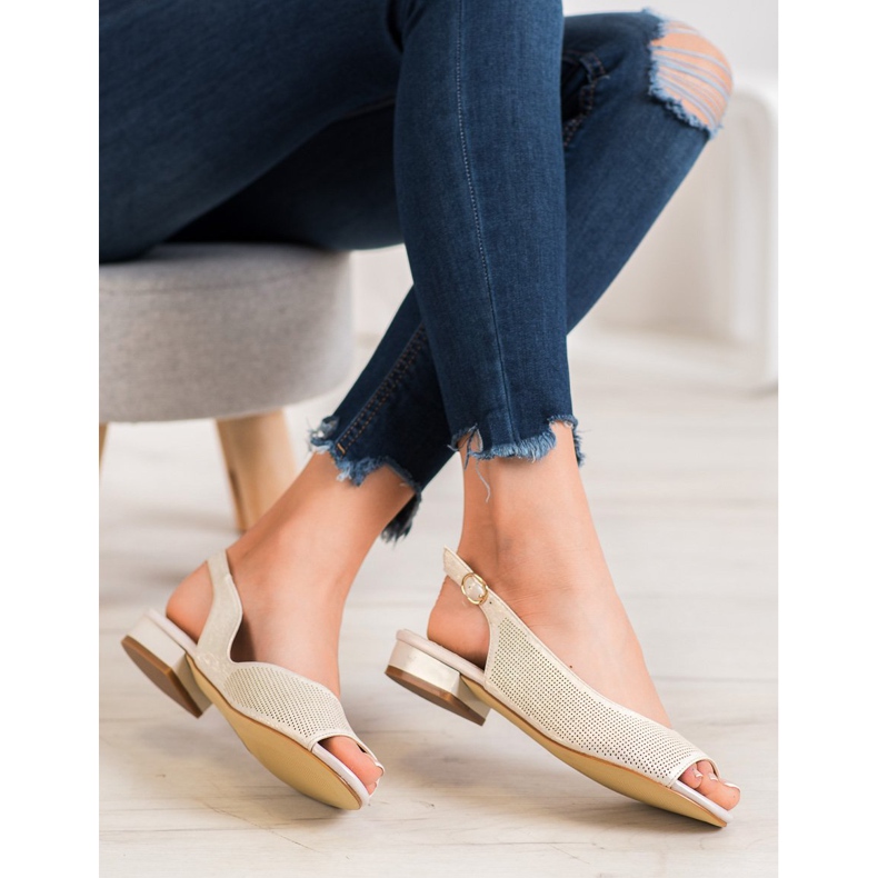 Sergio Leone Sandales Ajourées Sur Talons Bas jaune 2