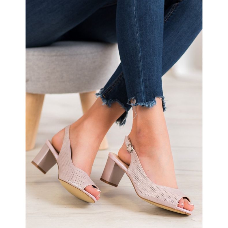 Sergio Leone Sandales Ajourées Sur Un Bar rose 2