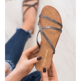 Sergio Leone Pantoufles élégantes gris 2