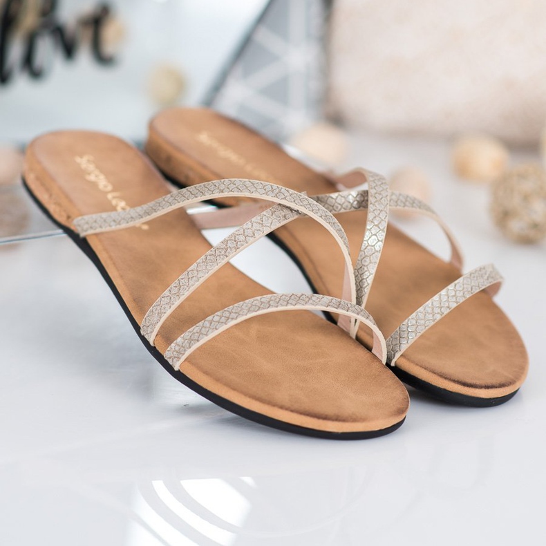 Sergio Leone Pantoufles élégantes jaune 2