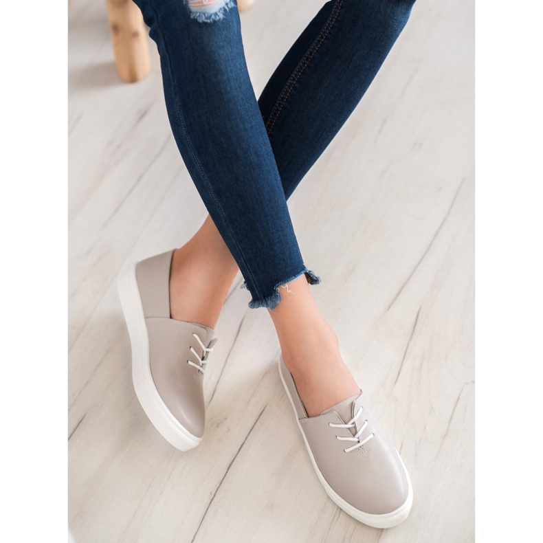 Filippo Baskets en cuir élégantes gris 1