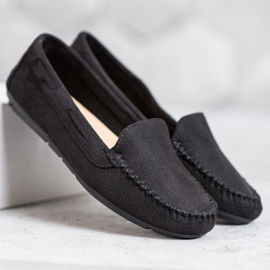 Clowse Mocassins en daim noirs le noir 1