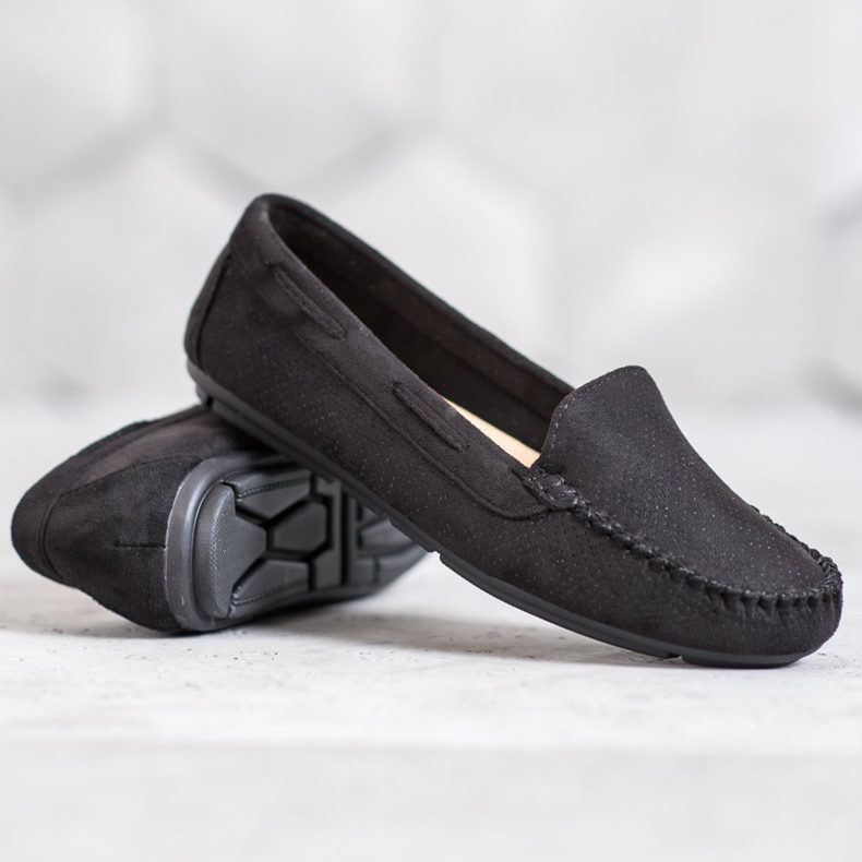 Clowse Mocassins en daim noirs le noir 2