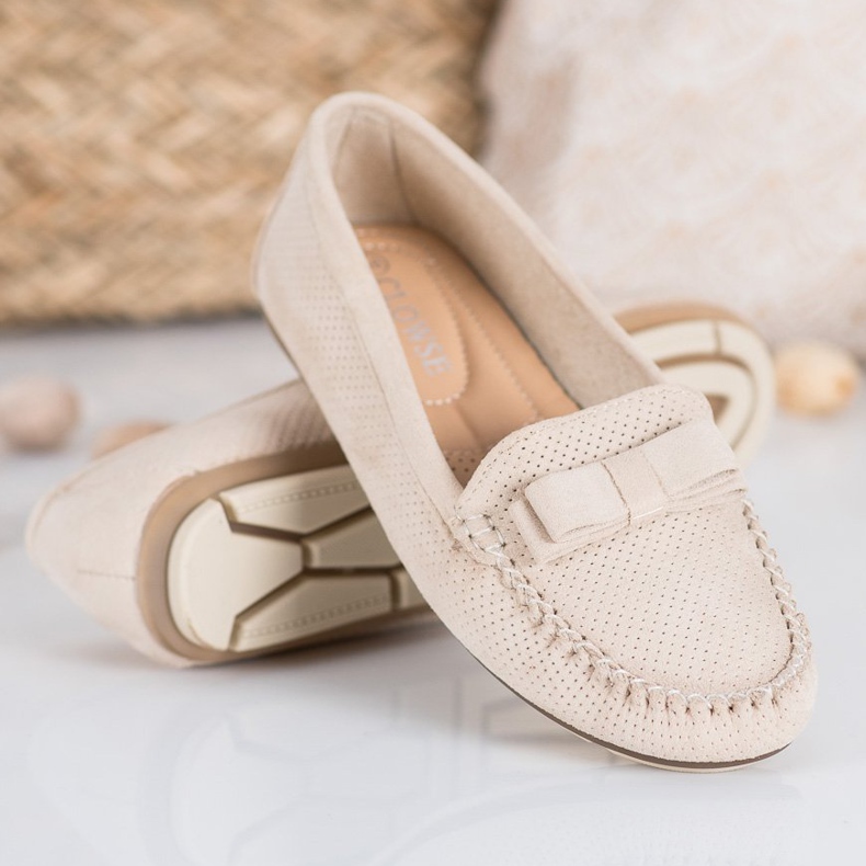 Clowse Mocassins Ajourés Avec Nœud beige 1 Clowse Mocassins Ajourés Avec Nœud beige 1