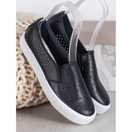 J. Star Baskets ajourées sur la plateforme le noir 1