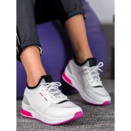 SHELOVET Chaussures nouées en cuir écologique blanc 2