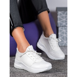 SHELOVET Chaussures nouées en cuir écologique blanc 1