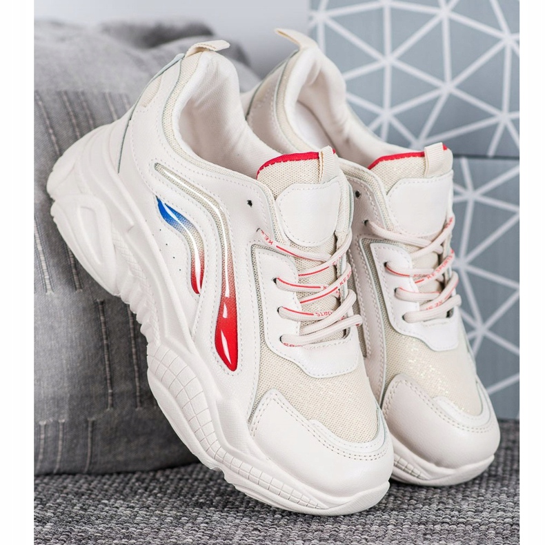 SHELOVET Baskets à la mode sur la plate-forme blanc 2