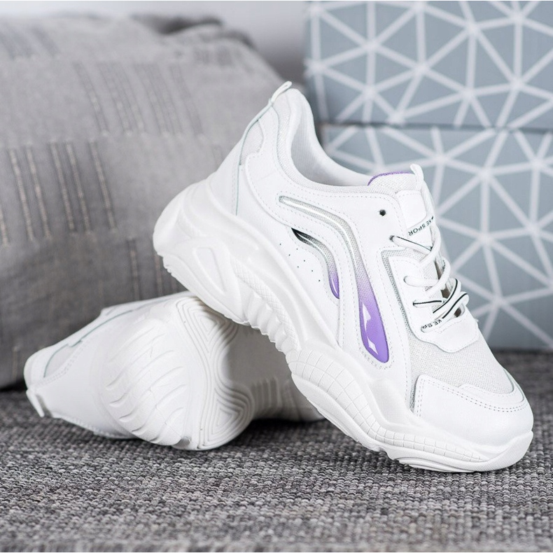 SHELOVET Baskets à la mode sur la plate-forme blanc 1