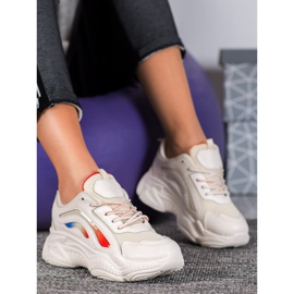 SHELOVET Baskets beiges élégantes 1