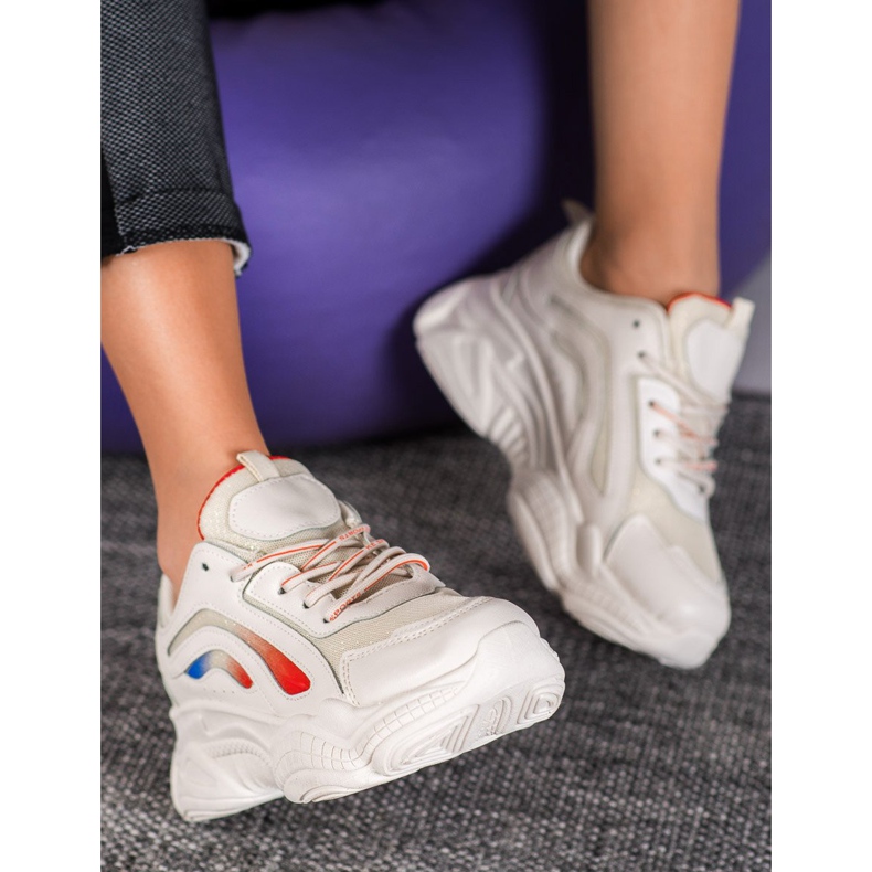 SHELOVET Baskets beiges élégantes 2