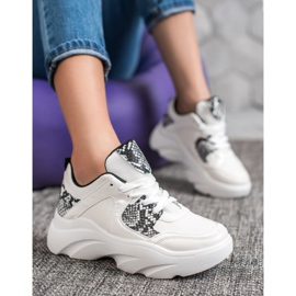 Weide Baskets en cuir écologique à la mode blanche 4