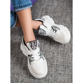 Weide Baskets en cuir écologique à la mode blanc 1