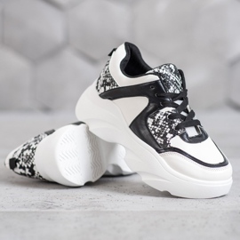Weide Baskets en cuir écologique à la mode blanche le noir 3