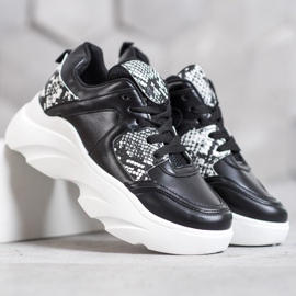 Weide Baskets en cuir écologique à la mode le noir 2