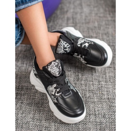 Weide Baskets en cuir écologique à la mode le noir 4