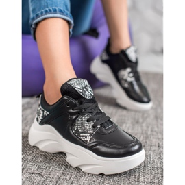 Weide Baskets en cuir écologique à la mode le noir 3