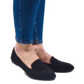 Mocassins ballerines en éco-daim noirs B2030 le noir 2