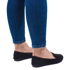 Mocassins ballerines en éco-daim noirs B2030 le noir 4