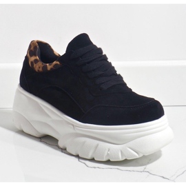 Baskets de sport en éco-daim noires 7816-Y 1