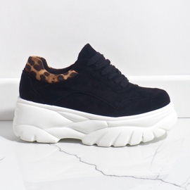Baskets de sport en éco-daim noires 7816-Y le noir 2