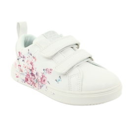 American Club baskets Velcro fleurs ES11 blanc rouge bleu 1