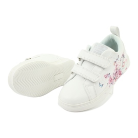 American Club baskets Velcro fleurs ES11 blanc rouge bleu 4