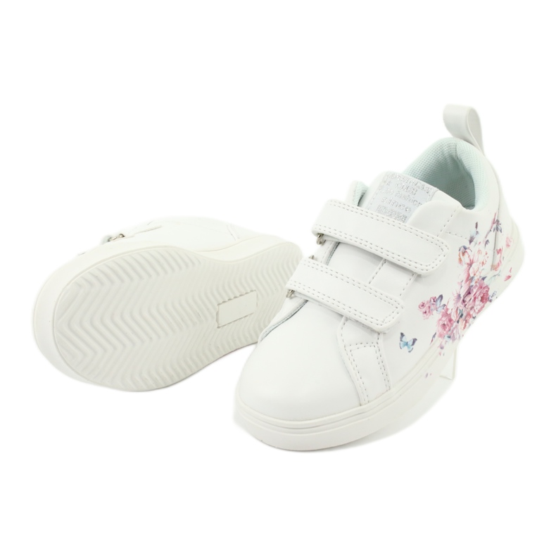American Club baskets Velcro fleurs ES11 blanc rouge bleu 4