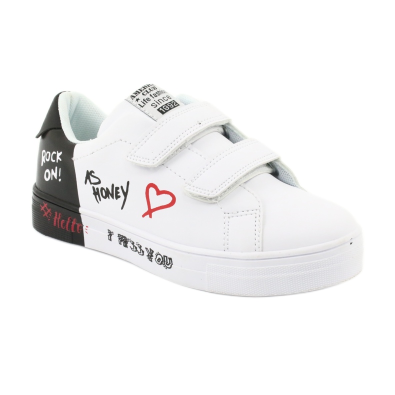 Baskets American Club ES05 blanches et noires le noir 1